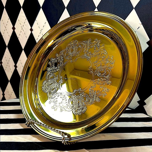 Other - Vintage Baldwin Solid Brass Etched Platter – 10” Round